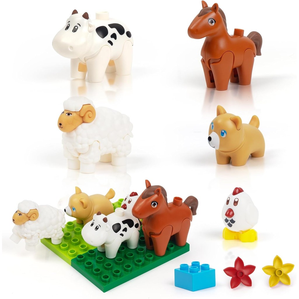 Large Animal Block Set - LEGO DUPLO Compatible, LEGO DUPLO Animals Compatible Suitable for children