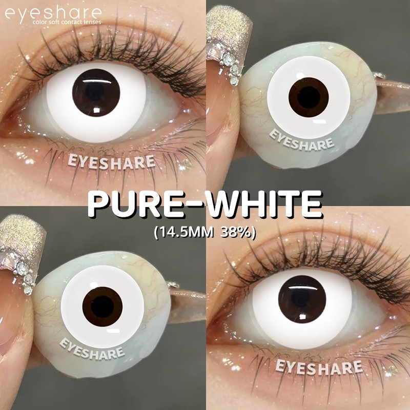 Eyeshare BLIND-ขาว/ดำ คอนแทคเลนส์คอสเพลย์ 0.0 เลนส์ค่าสายตาสั้น สายตาสั้น 14.5mm ใช้หนึ่งปี จัดส่งฟรี - รูปที่ 3