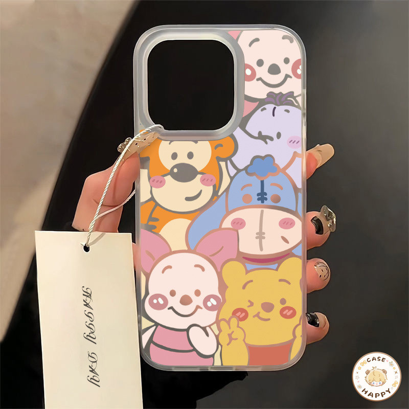 ภาพวาดสีน้ำมัน หมีสตรอเบอร์รี่ สีสันสดใส ลอตโซ่ วินนี่ เคสIPhone 11 15 13 12 14 Pro Max X XR XS MAX 7 15 8 Plus SE 2020