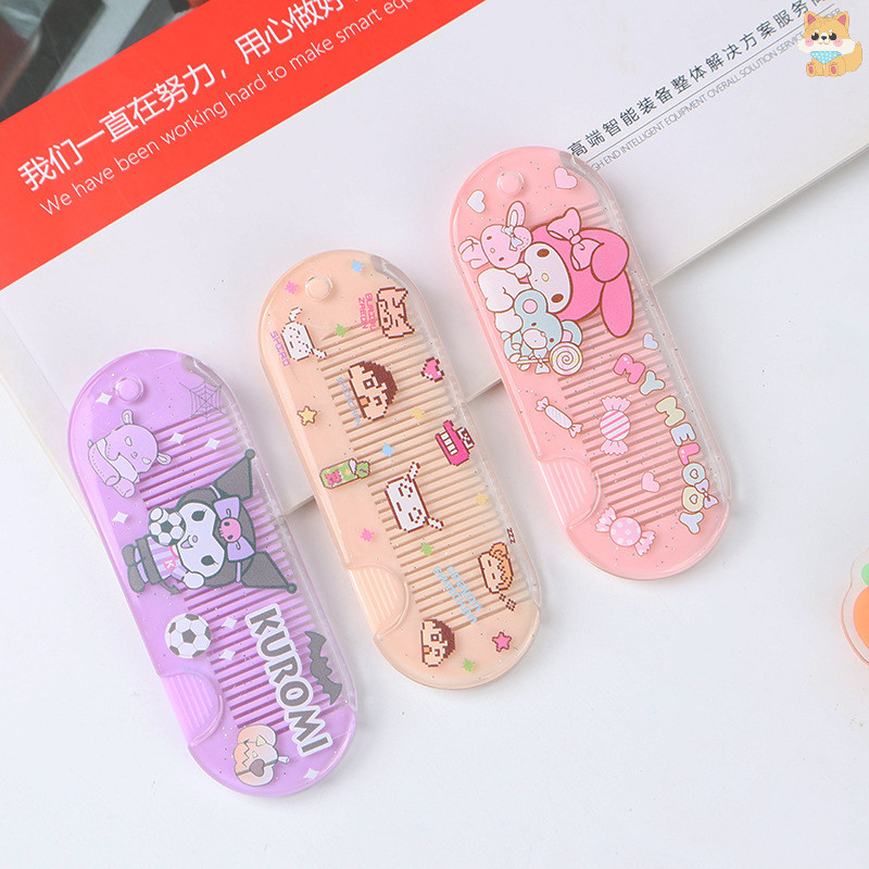 [VI] Sanrio Kawaii หวีขนาดเล็กอะนิเมะ Kuromi Hello Kitty Cinnamoroll พลาสติกการ์ตูน My Melody สาว Mini พกพาหวีของขวัญวันเกิดของเล่น TH