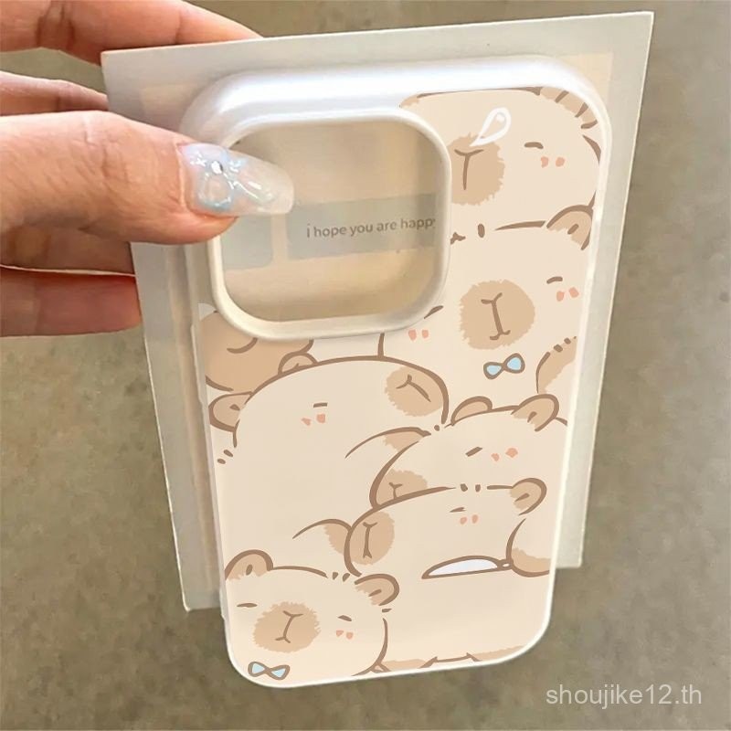 Capybara การ์ตูนตลกออกแบบเคสซิลิโคน, พื้นผิวมันวาวสูง, กันกระแทก, เหมาะสำหรับ iPhone 11, 12, 13, 14, 15 Series, 7/8 PLUS รุ่น fbbs