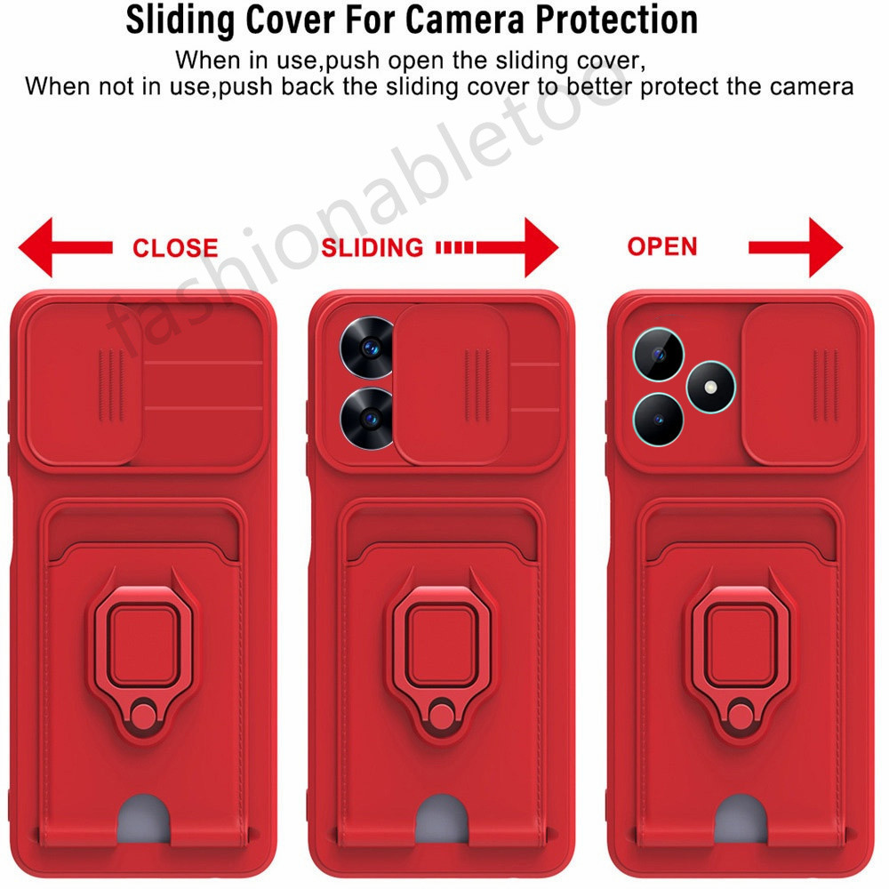 สําหรับrealme C63 C61 C65 C67 C51 C53 C55 Nfc C 63 C 61 C 67 Note50 RealmeC63 เคสโทรศัพท์TPUซิลิโคนช่องใส่การ์ดวงเล็บPushเลนส์กล้องกันกระแทกป้องกันBacKฝาครอบ - รูปที่ 5