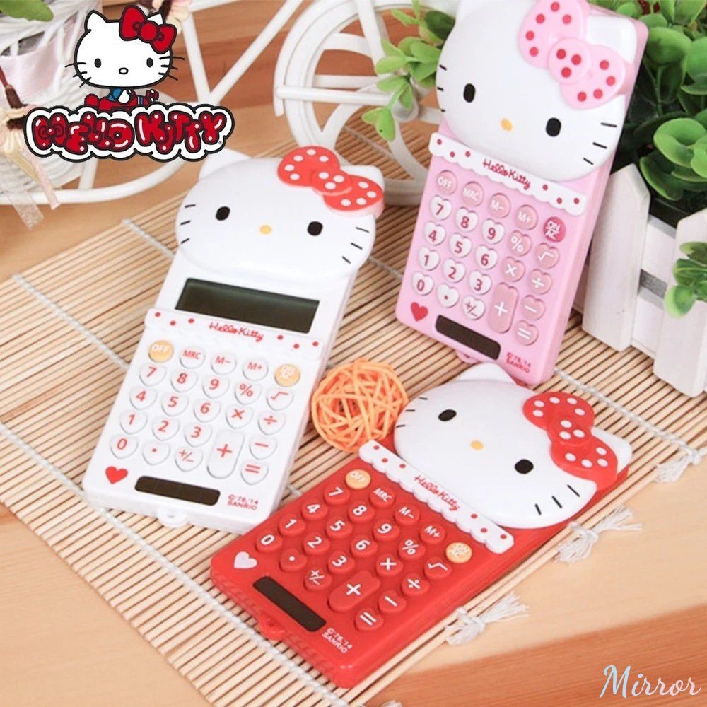 เครื่องคิดเลขคิตตี้สุดน่ารัก เครื่องคิดเลขสำหรับใช้ที่บ้านสำหรับเด็ก เครื่องคิดเลขสำหรับโรงเรียน เครื่องคิดเลขอิเล็กทรอนิกส์พกพาขนาดเล็ก Sanrio M