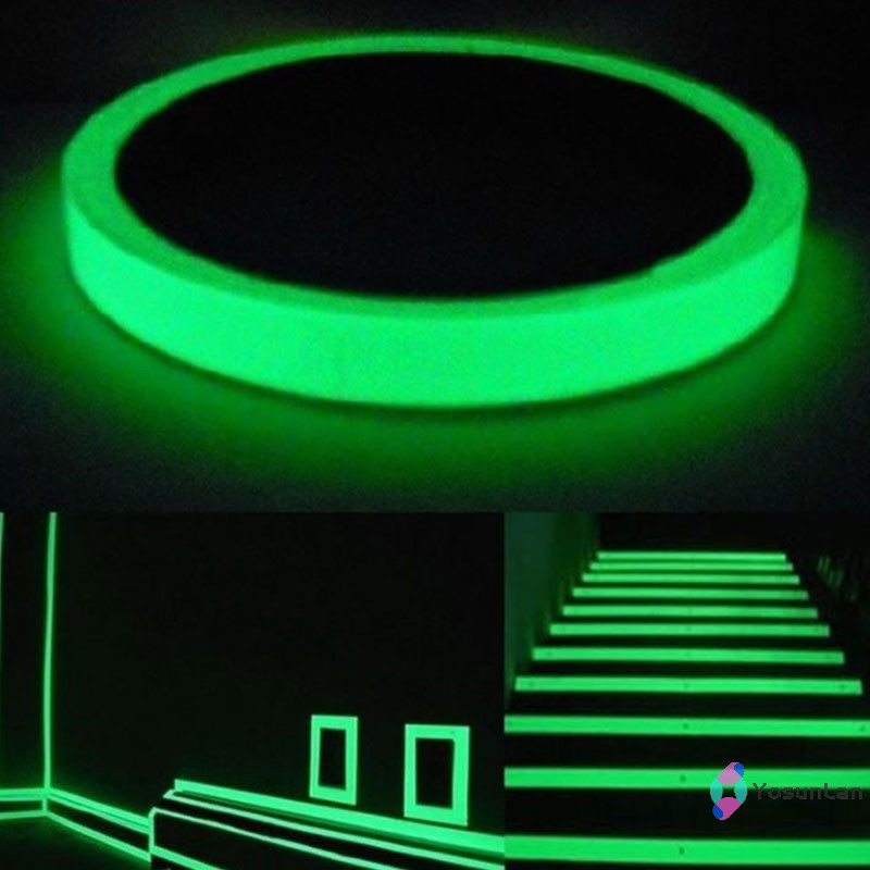 Yosunlan] Glow In The Dark Sticker Tape Luminous Fluorescent Night Safety Warning DIY ใหม่