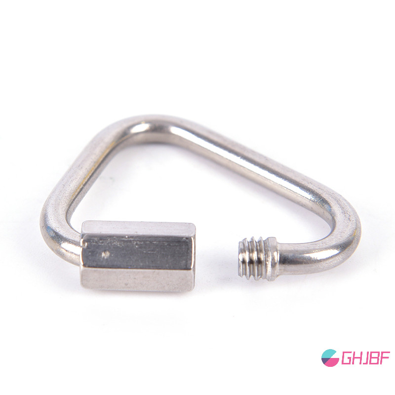 Ghjbf] Triangle Carabiner สแตนเลสสตีลพวงกุญแจ Snap Clip Hook Buckle Screw Lock ศเดิมนนคอเต่า