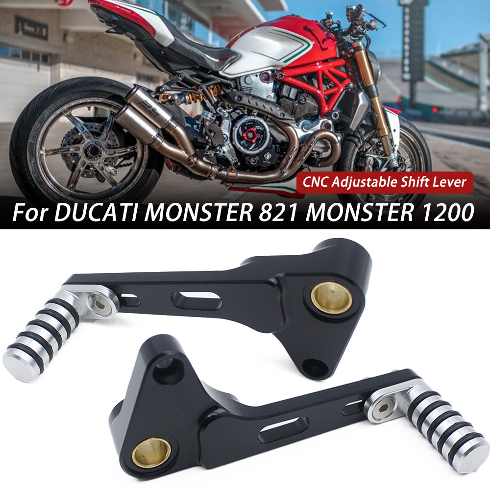รถจักรยานยนต์ Shift Lever คลัทช์แบบปรับได้สําหรับ Ducati Monster 821 1200 1200R 1200S เกียร์คันโยก Rod Quick Shifter CNC อลูมิเนียมหมุดเท้า