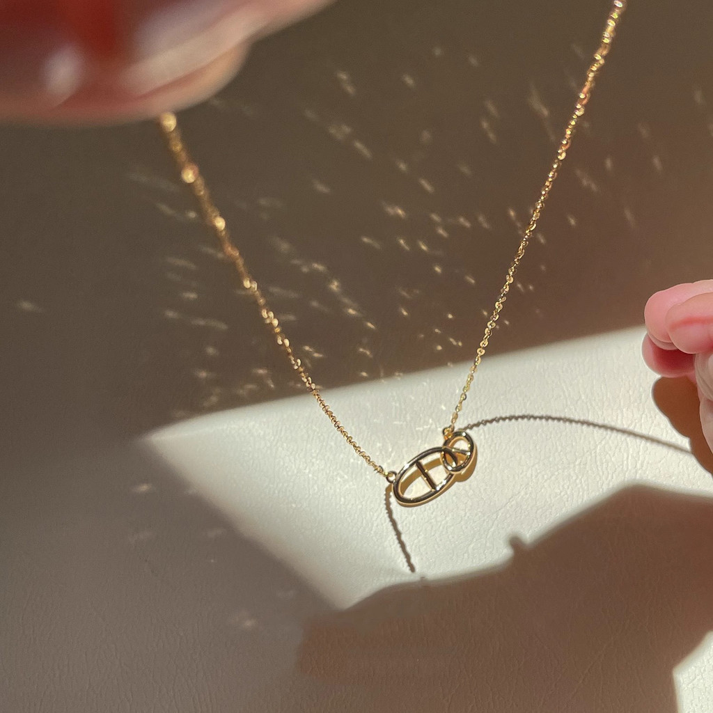 ✦ สร้อยคอ Venorix เงินแท้ 925 ✦ ลายวงกลมลิงค์เชื่อมต่อ ตัวเรือนชุบทอง 14K ✦ ดีไซน์มินิมอล สวยงามเก๋ไก๋