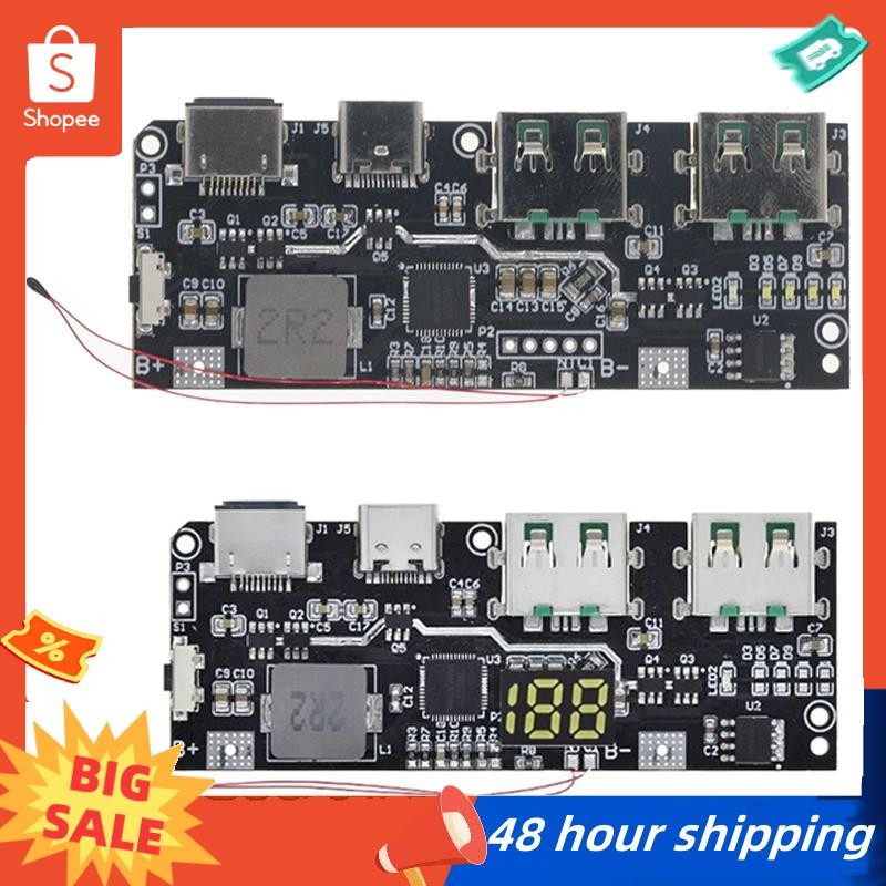 พร้อมสต็อก QC4.0 QC3.0 LED Dual USB 5V 4.5A 22.5W Micro/Type-C USB Mobile Power Bank 18650 โมดูลชาร์จอุณหภูมิป้องกัน