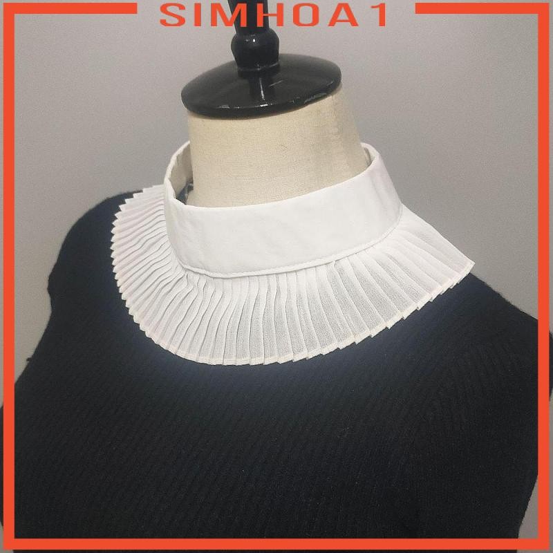 [Simhoa1] Gothic Lace Neck Ruff Collar Steampunk False Collar สําหรับ ...