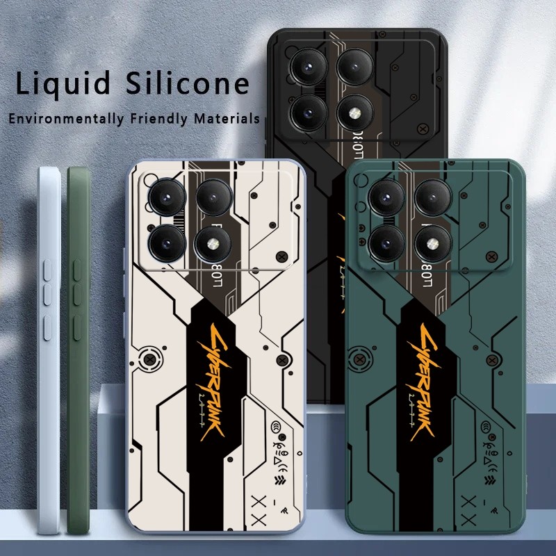 [คลังสินค้าพร้อม]เคสโทรศัพท์หรูหราสําหรับPOCO F6 Pro 5Gกรณีซิลิคอนนุ่มกันฝุ่นกันกระแทกสําหรับPOCO F6