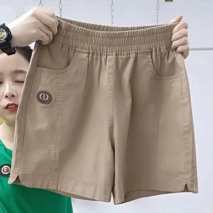 2025 กางเกงขาสั้นแฟชั่นสตรีระดับไฮเอนด์ฤดูร้อนลําลอง