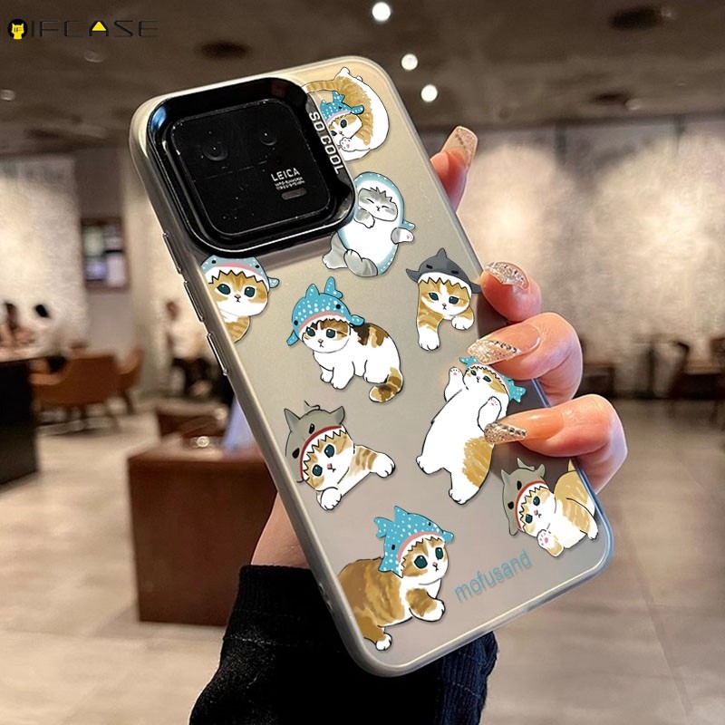 Mofusandเคสโทรศัพท์สําหรับxiaomi 14T Mi 11 10 Pro Ultra Lite 10S CC9e A3 เคสโทรศัพท์Mofusand Shark Toastขนมปังแมวน่ารักการ์ตูนแฟชั่นหรูหราFrostedปลอกกรณีปกหลัง