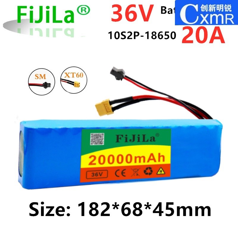 ✪36V 20Ah 18650 lithium battery pack 10S2P 250-500W High Power ebike Battery 20000mAh 42V Electric b