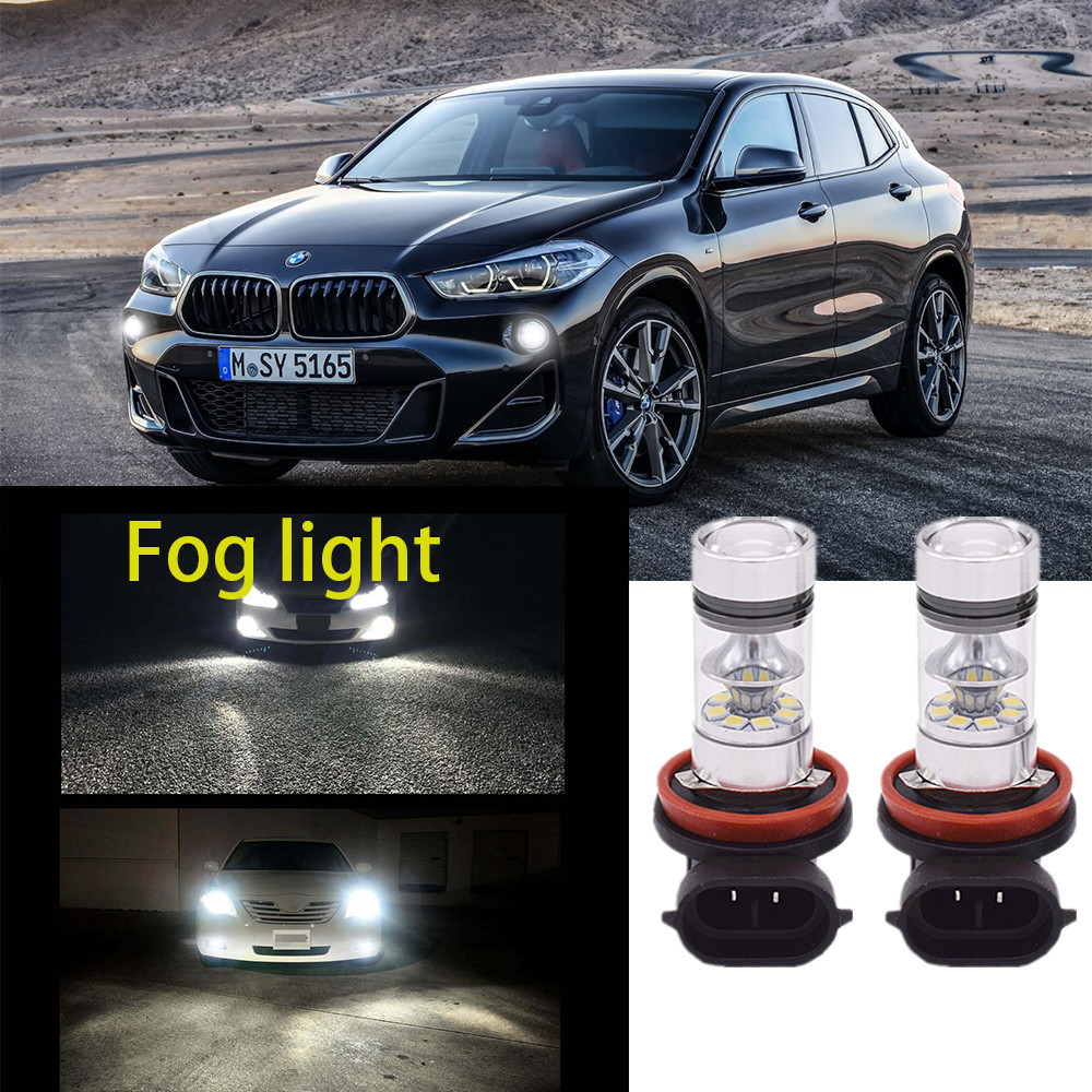 สําหรับ BMW X2 (F39) 2019-2023 (โคมไฟหมอก) -(1 คู่) H11 ด้านหน้า LED LAI หลอดไฟสีขาว 6000K 12V-24V B