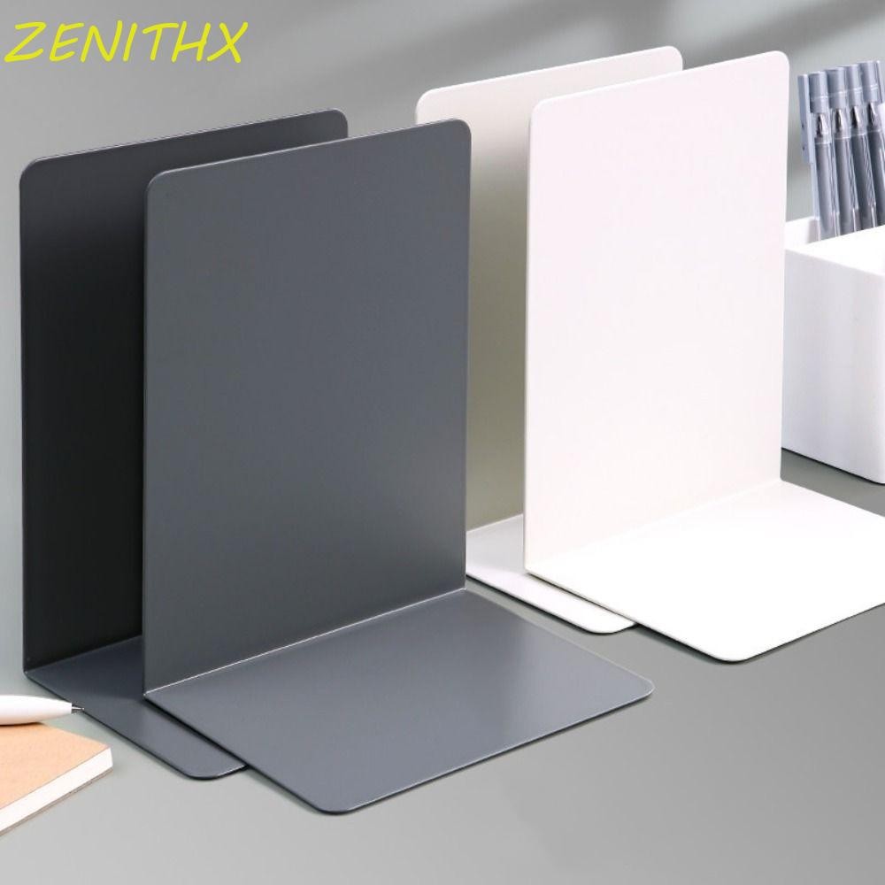 Zenithx ที่วางหนังสือ, ทนทาน INS โต๊ะ Bookends, Desktop Organizer Simple L-shaped Display Book Support Rack Magazine