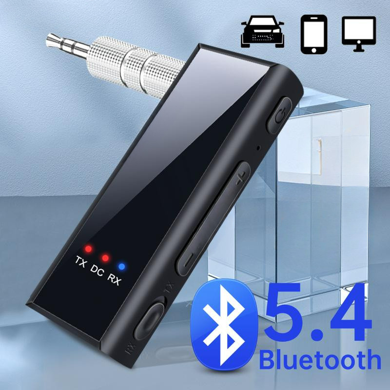 บลูทูธ 5.4 เครื่องรับสัญญาณเสียงเครื่องส่งสัญญาณสเตอริโอเพลง Hansfree Call 3.5 มม.AUX แจ็ค TF card อะแดปเตอร์ไร้สายสําหรับทีวี PC รถชุด