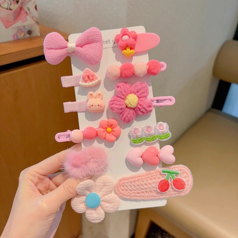 12ชิ้นเด็กตุ๊กตาน่ารักกิ๊บสาวหน้าผากด้านผมหักเรียบคลิปน่าร รูปที่ 8