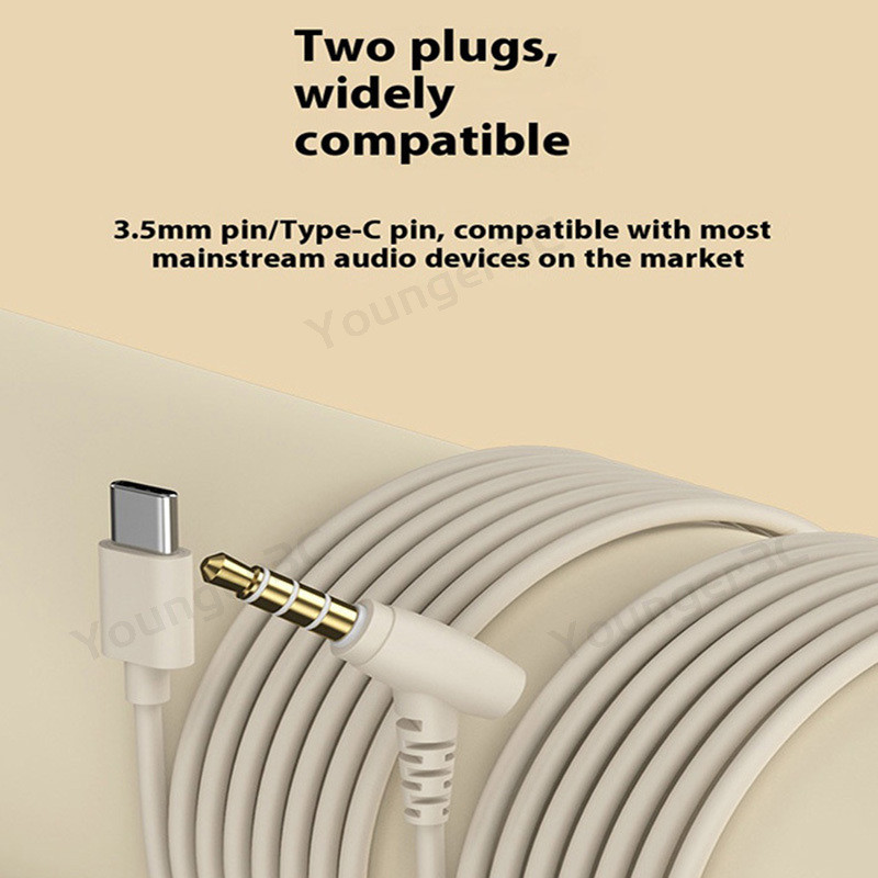 Made สําหรับ Sleep In Ear หูฟังพร้อมไมโครโฟนซิลิโคนอ่อนนุ่ม Sleeping แบบมีสาย ControlHeadset ประเภท C 3.5 มม.HiFi Heavy Bass หูฟังเสียง