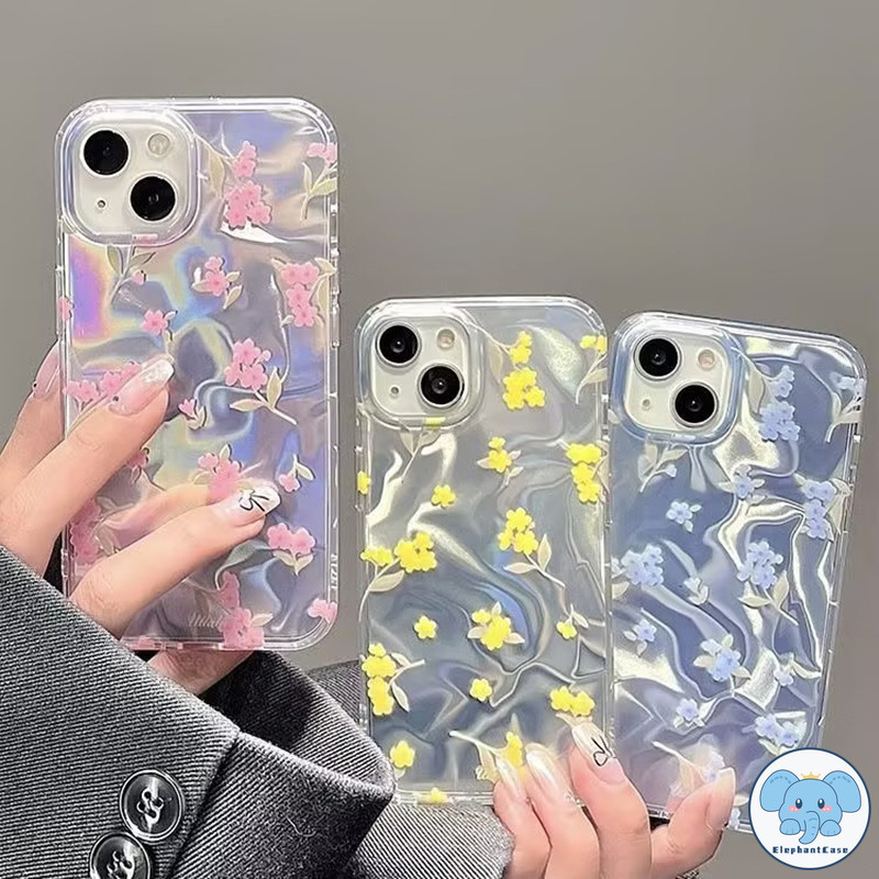 ดอกไม้หวานหรูหราลูกฟูกป้องกันกรณีความเงางามเข้ากันได้ เคสไอโฟน 15 11 13 12 14 Pro Max 8 7 6 Plus XR X XS Max 14 15 Plus