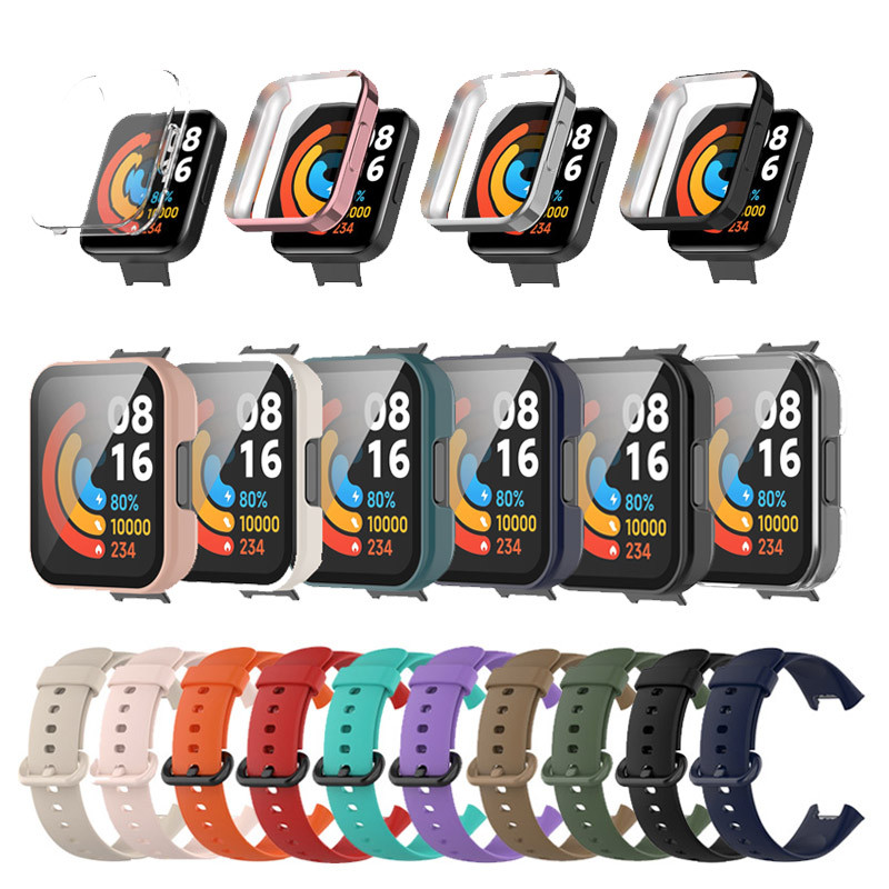 สําหรับ Redmi watch 2 lite สายคล้อง Global Version สายคล้องคอสร้อยข้อมือ TPU ฝาครอบป้องกัน PC กรอบหน้าจอ