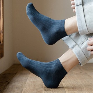 JH SHOP ถุงเท้าข้อสั้น (5สี/10คู่) ถุงเท้าแฟชั่นเกาหลี เนื้อ…