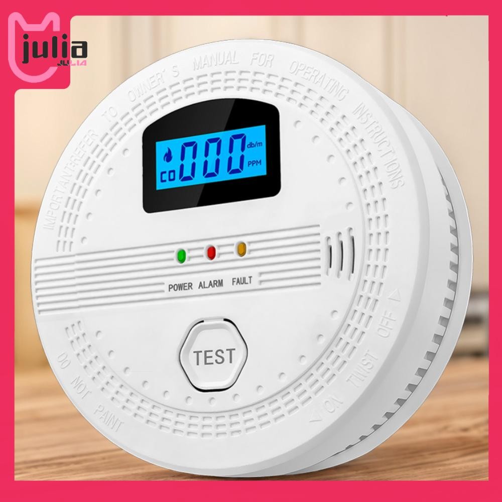 [Julia1.th] เครื่องตรวจจับ CO และควัน 2 In 1 จอแสดงผลดิจิตอล LCD เครื่องตรวจจับมอนอกไซด์คาร์บอน