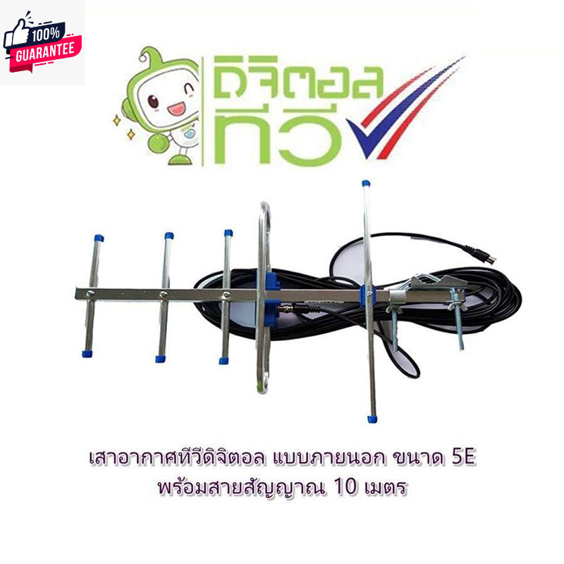 ชุด กล่องรัสัญญาณ ดิจิตอลทีวี Sonore DTV1 + เสารัสัญญาณดิจิตอลทีวี One Box Home 5E  พร้อมสาย 10 เมตร