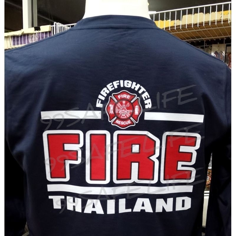 รุ่นระเบิด  ‍ cotton100%   เสื้อลายดับเพลิง​ ลายนี้ขายดีที่สุดในร้าน FIREFIGHTER   S-5XL
