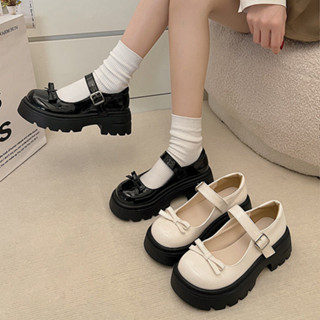 รองเท้าแมรี่เจนมีสไตล์ รองเท้าแพลตฟอร์มสตรี น่ารักสไตล์ญี่ปุ…