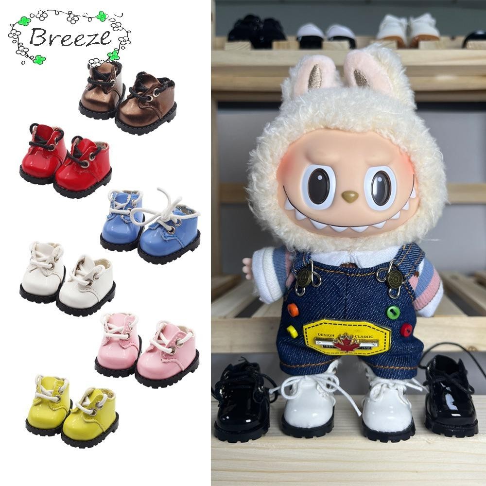 รองเท้าตุ๊กตา BREEZE, รองเท้าของเล่นหนังมันเงา, Mini DIY Round Toe 10cm ตุ๊กตาสายรัดนิ้วรองเท้าผ้าฝ้าย