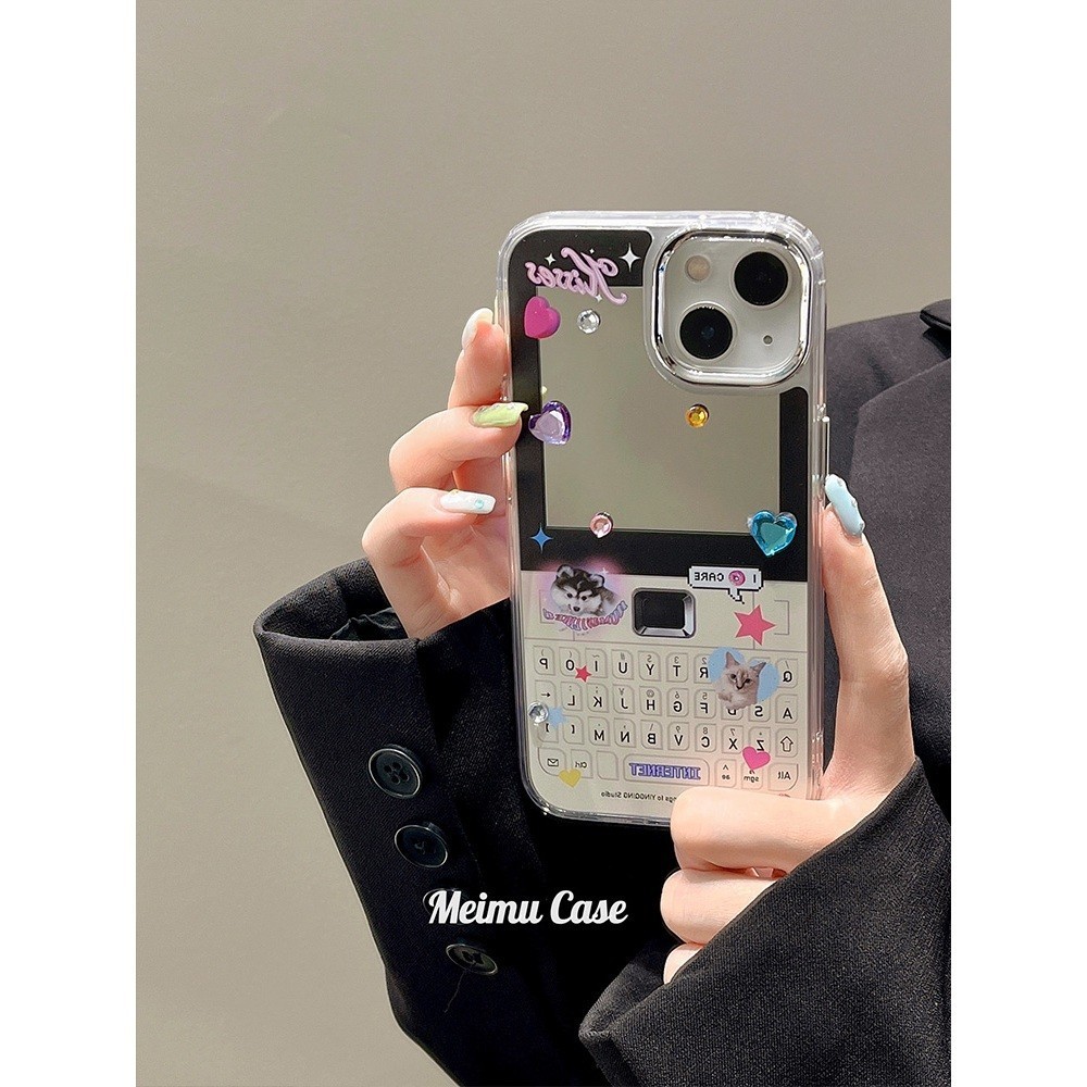 กระจกแต่งหน้านุ่มโปร่งใสกรณี Anti-Fall เคสโทรศัพท์สําหรับ iPhone 16 Promax 15 Promax 12 13 Mini 14plus 11 Pro Max X XS XR XS Max 7 8 plus Se2020 - รูปที่ 2