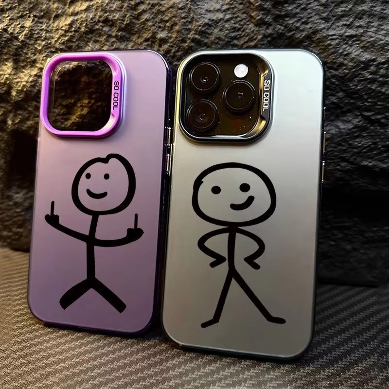 สําหรับiphone 11 16 15 Pro Max 14 11 12 13 15 Pro XR XS Max X 7 8 Plus SE2022 การ์ตูนMatchmanออกแบบหรูหราIMDโลหะฝาครอบกันกระแทก
