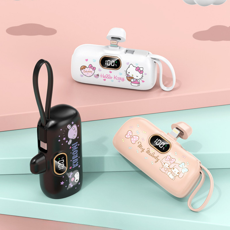 5000mah Sanrio PL-05 Capsule Wireless Power Bank Kuromi Melody Pompompurin Hello Kitty น่ารักมินิแบบ