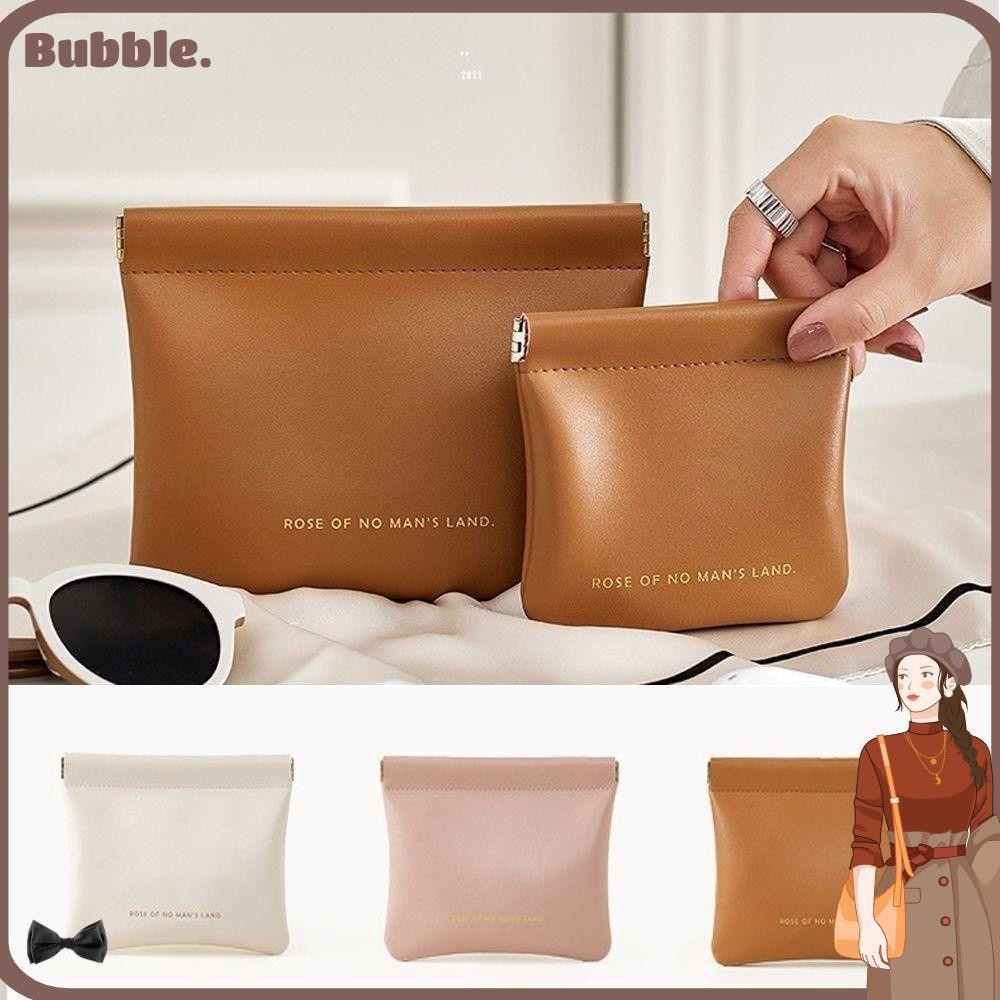 Bubble ลิปสติกกระเป๋าแต่งหน้า, Mini Simple Cosmetic Organizer Pouch, Fashion Travel PU Portable Key Small Bags Women Girls