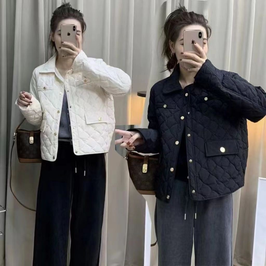 เสื้อโค้ทสั้นเสื้อโค้ทแฟชั่นใหม่ของผู้หญิงน้ําฤดูใบไม้ร่วงฤดูหนาวธรรมดาเสื้อพื้นฐาน