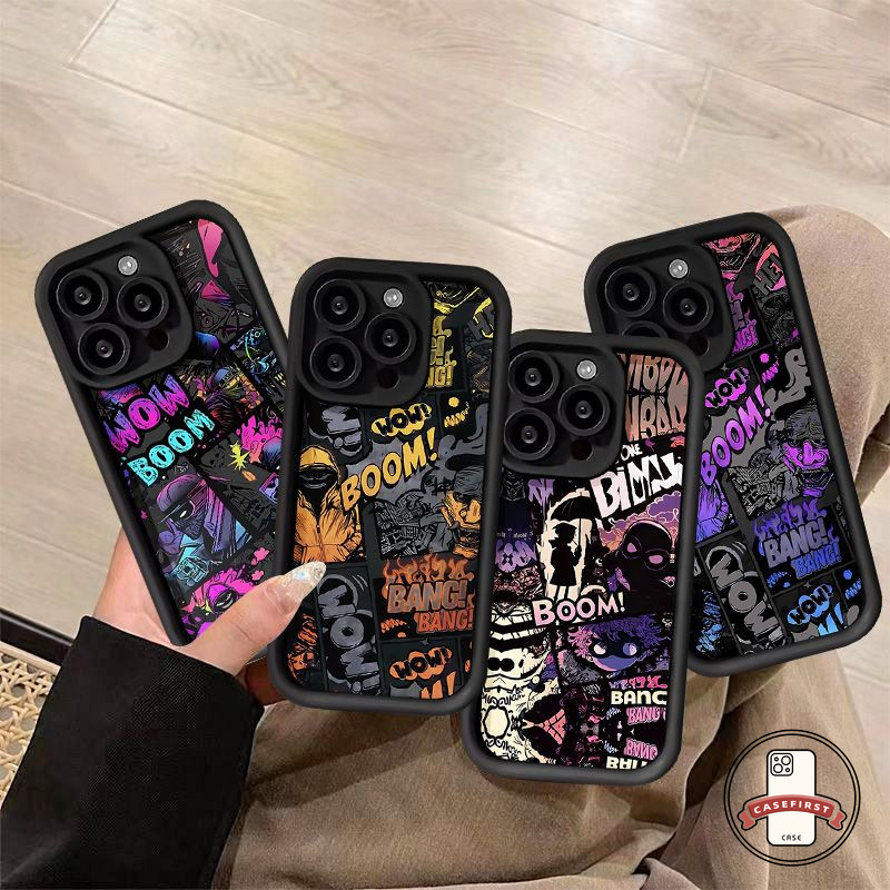 เท่การ์ตูนบอยดูเดิลเคสโทรศัพท์อ่อนใช้งานร่วมกันได้ IPhone 7Plus 15 13 14 11 12 Pro Max 6s 8 6 14 Plus XR X XS Max SE