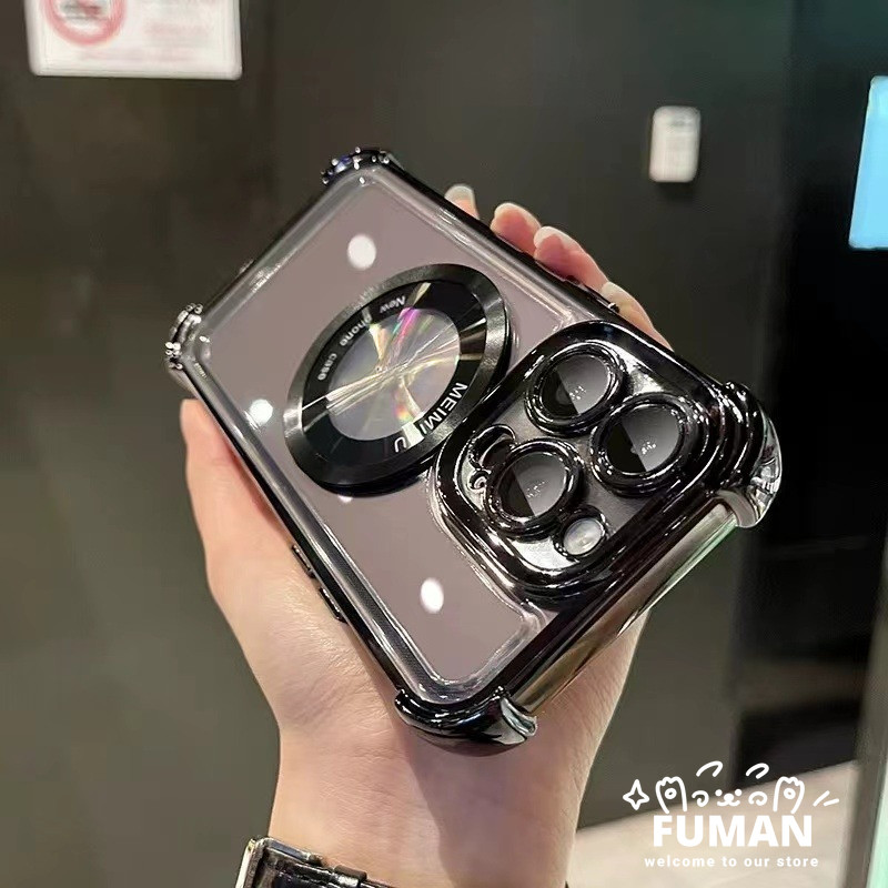 สําหรับ Vivo V40 V30 V29 V27 V25 Pro Y18 Y18E Y03 Y28S Y36T Y12A Y20T Y20A S19 S18E T2 Pro V23 5G เคสโทรศัพท์หรูหราไฟฟ้าชาร์จแม่เหล็กโปร่งใส