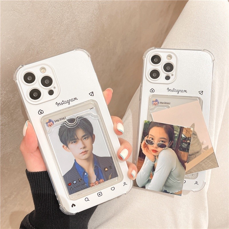 เคสโทรศัพท์ iPhone ผู้ถือบัตร Soft Case Anti-Fall เคสโทรศัพท์สําหรับ iPhone 16 Promax 15 Promax 12 13 Mini 14plus 11 Pro Max X XS XR XS Max 7 8 plus Se2020 เคสกันกระแทกสี่มุม