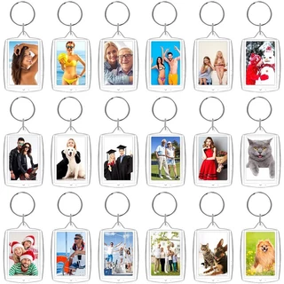 อะคริลิคกรอบรูปพวงกุญแจ-ชุด10/30/50ชิ้นเปล่า ทําเอง สําคัญ ที่ยึด-กระเป๋าเป้สะพายหลังตกแต่งอุปกรณ์เสริม-ของขวัญวันครบรอบสําหรับคู่รัก-จอแสดงผลส