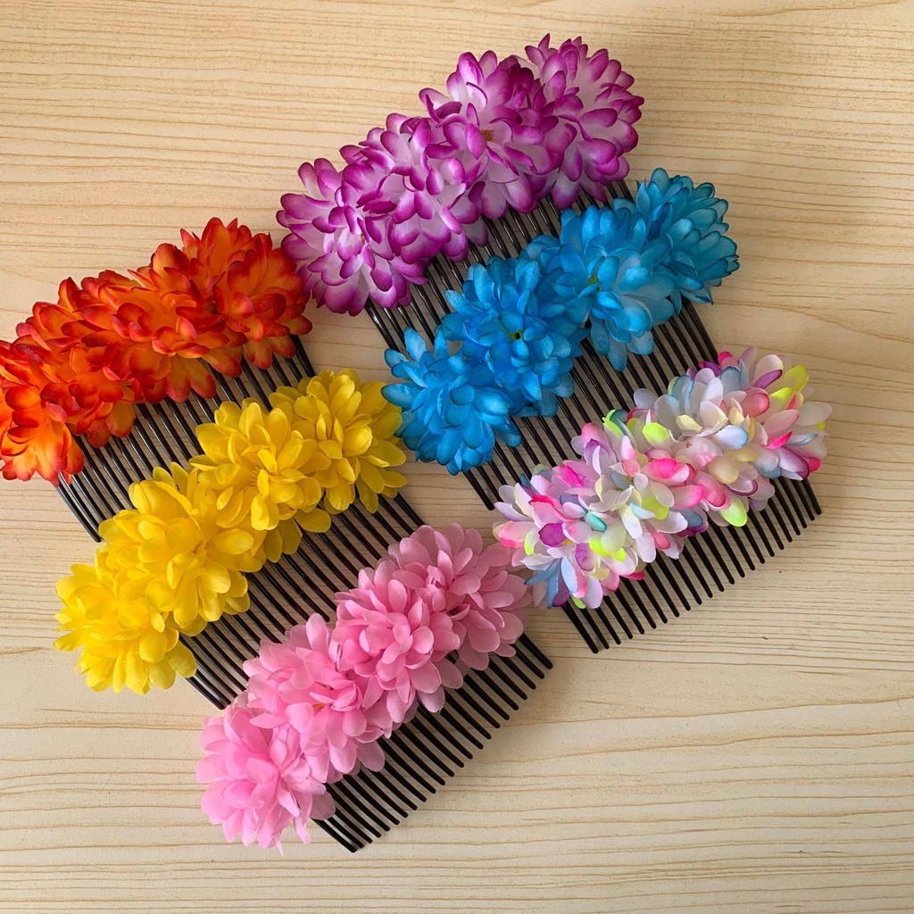 หวีสับผม ดอกไม้ประดิษฐ์ ดอกไม้แฟชั่น พร้อมส่ง