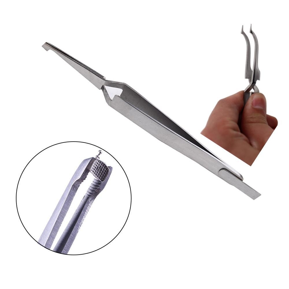 ทันตกรรม Placing Tweezer สแตนเลสคีมตําแหน่ง Clamps คีมเครื่องมือทันตกรรม