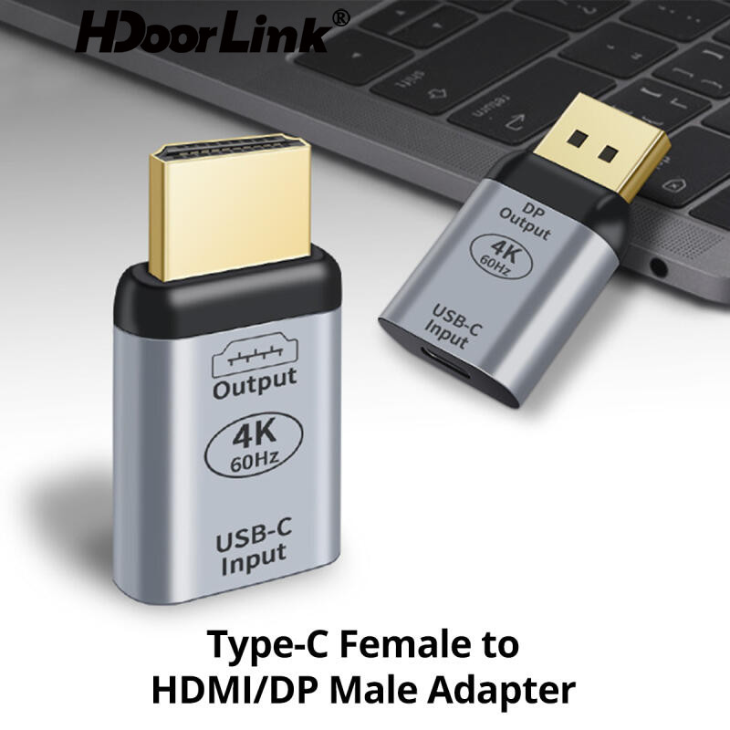 Hdoorlink USB Type C หญิงเป็นอะแดปเตอร์ HDMI/DP ชาย 4K 60Hz ประเภท C ถึง Thunderbolt 3 อะแดปเตอร์สําหรับแล็ปท็อปโทรศัพท์ USB-C อะแดปเตอร์แปลง