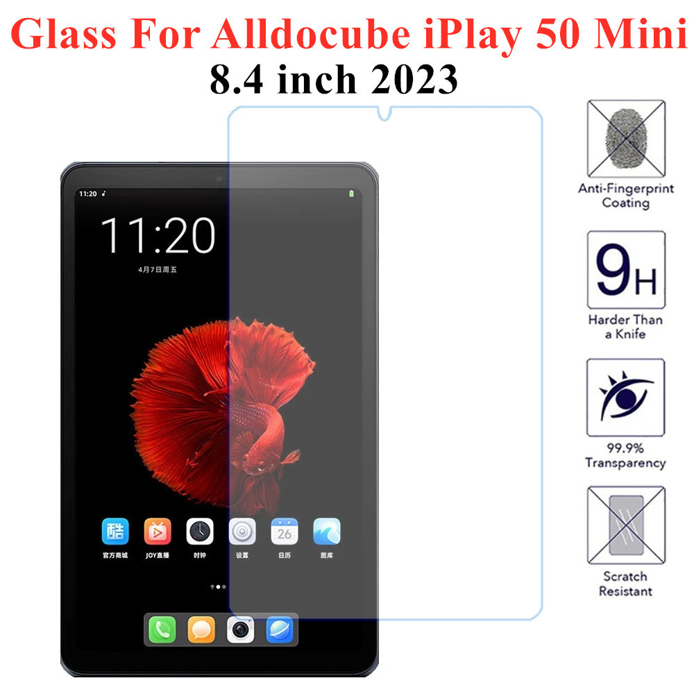 9h กระจกนิรภัยป้องกันหน้าจอสําหรับ ALLDOCUBE iPlay 50 Mini PRO 8.4 นิ้ว 2023 Anti-Scratch หน้าจอฟิล์