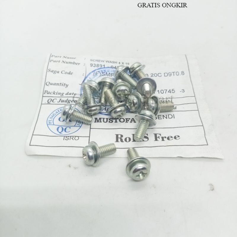 BOLT M4X12 ORIGINAL BOLT 7 M4 1 CM CARBURETOR BOLT DOUBLE RING ORIGINAL BOLT ใหม่