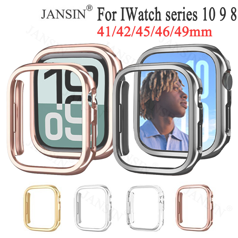 Electroplate PC สําหรับ iwatch 46 มม.45 มม.49 มม.41 มม.42 มม.สําหรับ iwatch Series 10 9 8 7 6 SE 5