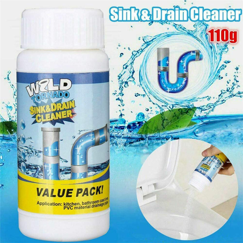 110g เกล็ดสลายท่อตัน​ แก้ปัญหาท่อตันผงละลายท่ออุดตัน ส้วมตัน ผงสลายท่อตัน ขจัดท่อตัน น้ำขัง