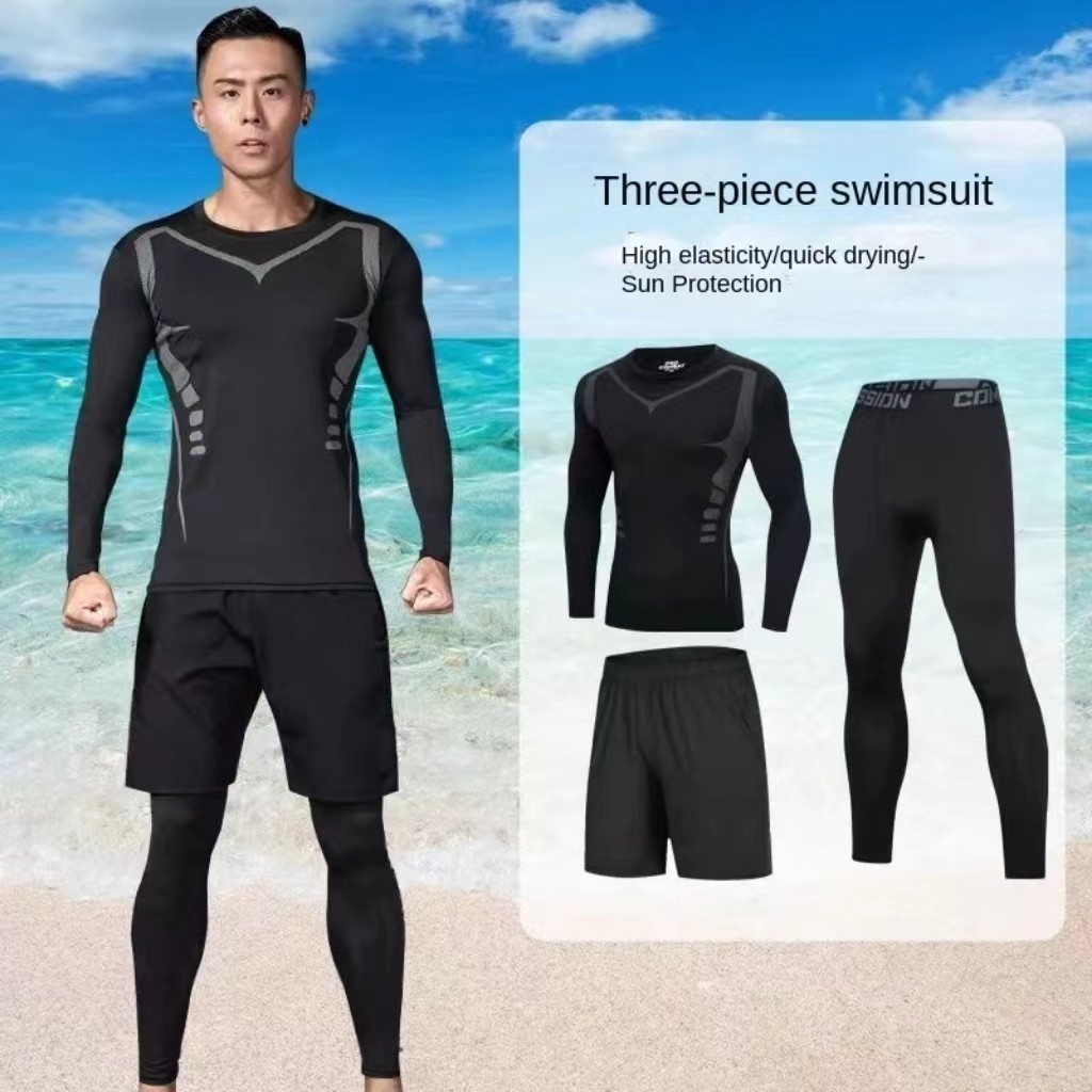 บุรุษสลิมฟิตเนสสูทระบายอากาศยิมวิ่งว่ายน้ำออกกำลังกายเสื้อผ้าระบายความร้อนอย่างรวดเร็ว