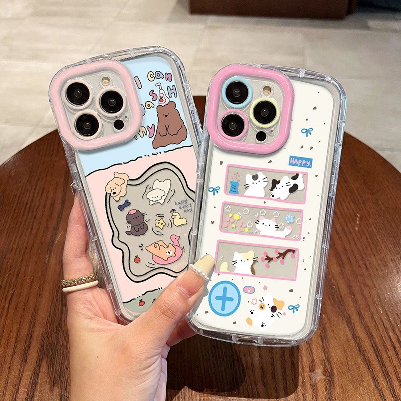 สัตว์ เคส For iPhone 16 11 13 15 Pro Max Case iPhone 12 13 14 Pro Max XR XS Max 6S 8 7 Plus ไอโฟน เคสใส เคสไอโฟน