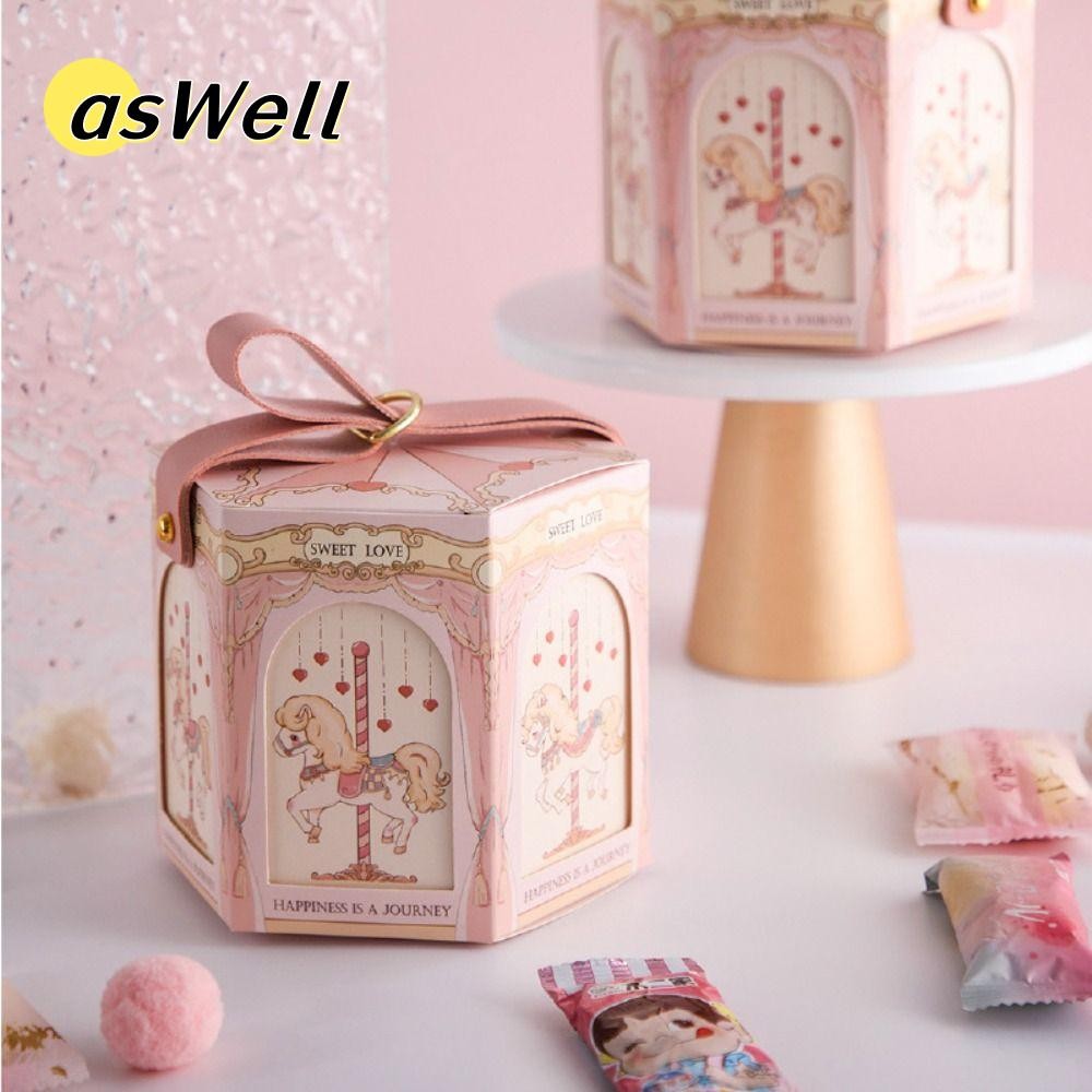Aswell 10 ชิ้น Merry Go รอบของขวัญกล่อง,งานแต่งงาน Baby Shower Carousel ของขวัญกล่อง,ตกแต่งวันวาเลนไทน์วันเกิด Cracker แพคเกจขนม Treat เด็ก