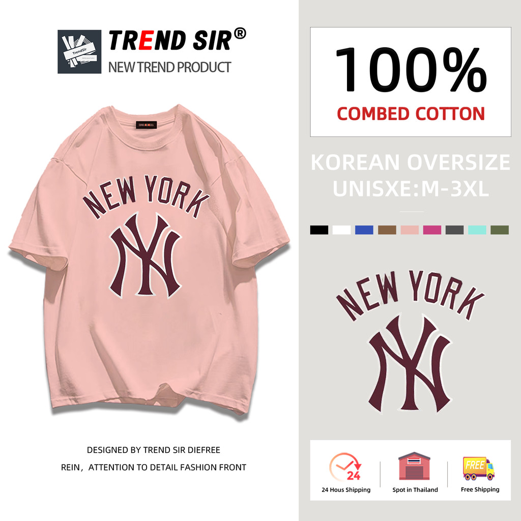 TrendSir มาใหม่ ลายเยอะ เสื้อยืด สไตล์เกาหลี เสื้อยืดนิ่ม สไตล์ย้อนยุค 100%Cotton 11สี M-3XL